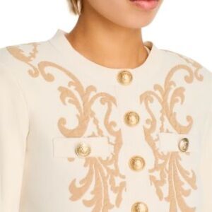 New L'AGENCE Kota Jacquard Cardigan with Gold Buttons